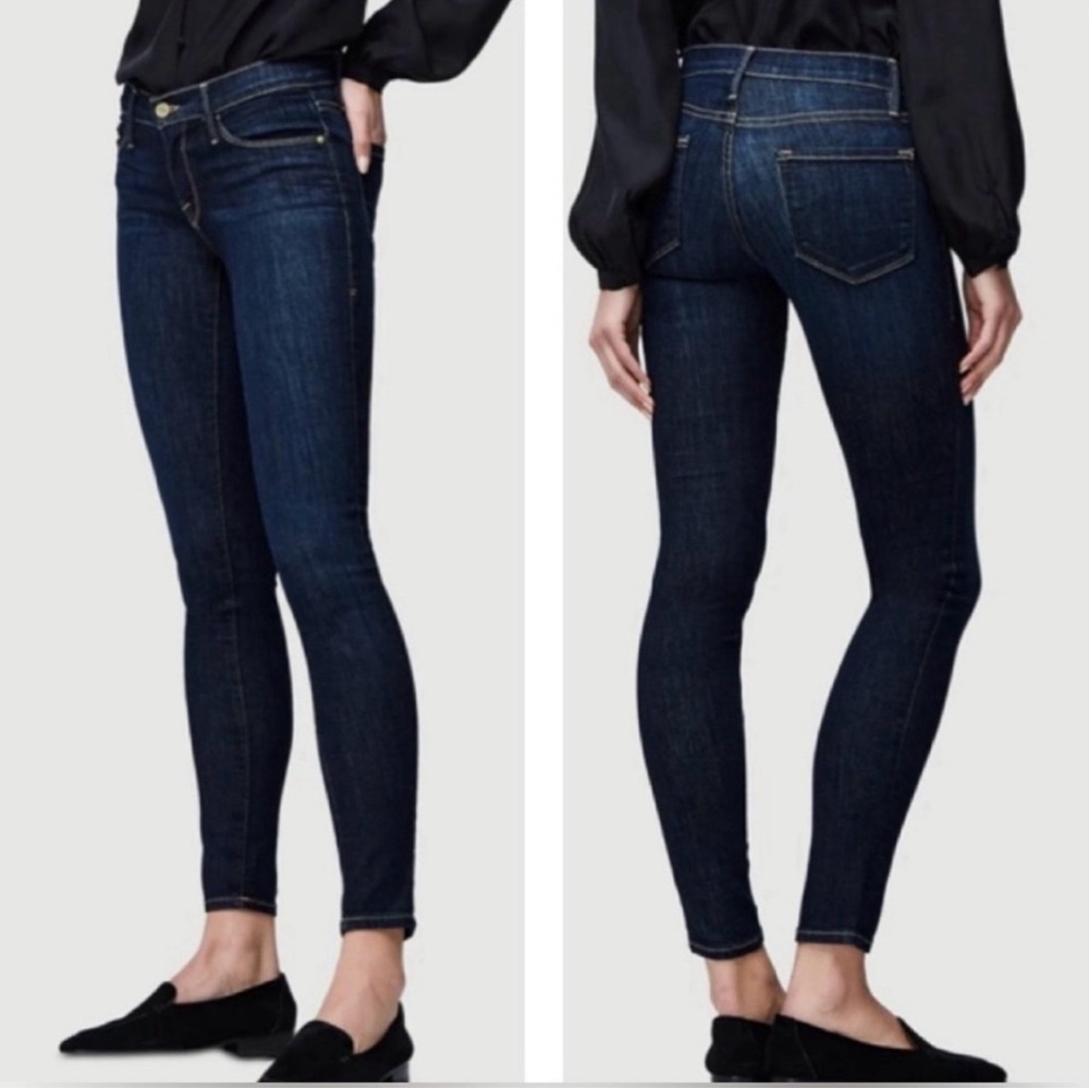 Frame Le Skinny de Jeanne Queens Way MidriseDark Blue Skinny Jeans Size 25